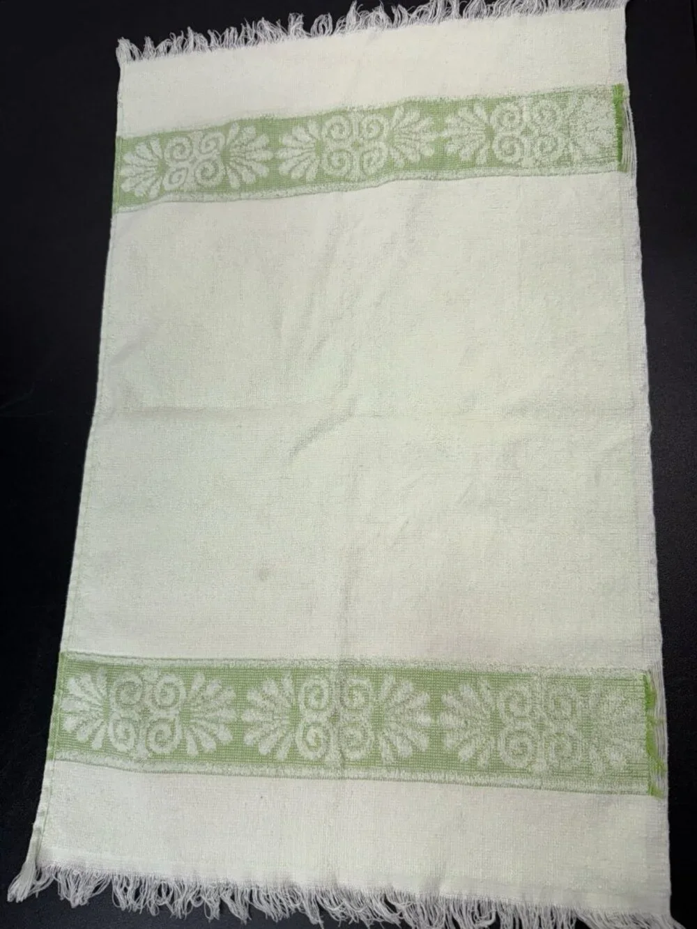 4 Vintage Cannon Monticello Light Green Hand Towels Santa Cruz Sculpted